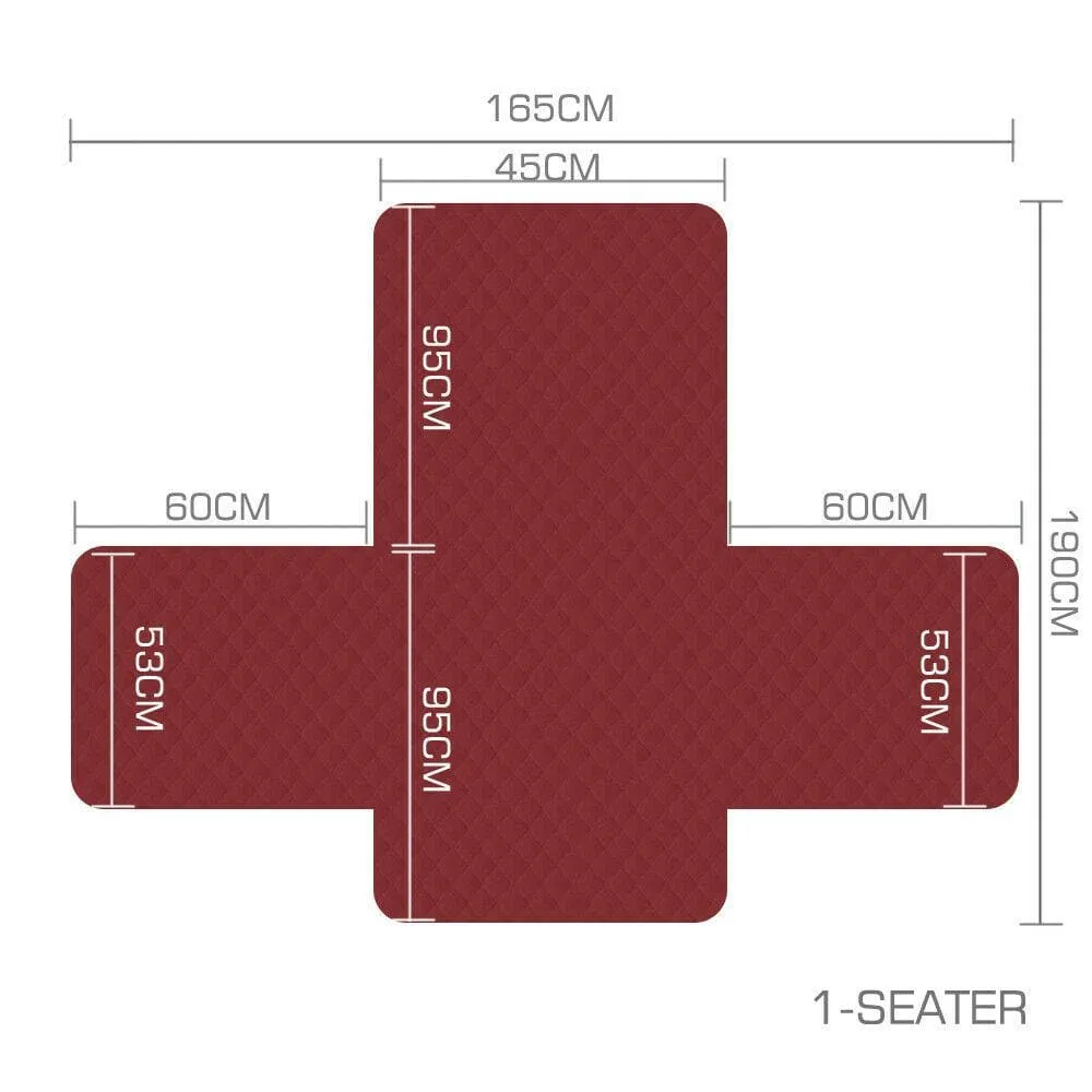 1 Seater Sofa Cover Couch Slipcovers Wine