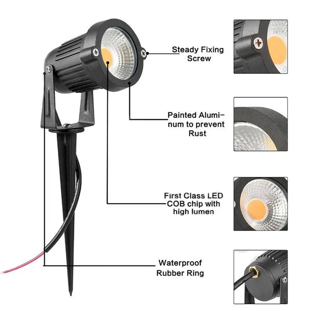 10PCS 12V LED Waterproof Outdoor Garden Spotlights | Landscape Light | Flood Lights