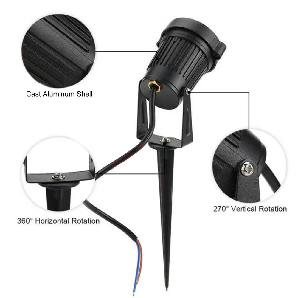 10PCS 12V LED Waterproof Outdoor Garden Spotlights | Landscape Light | Flood Lights