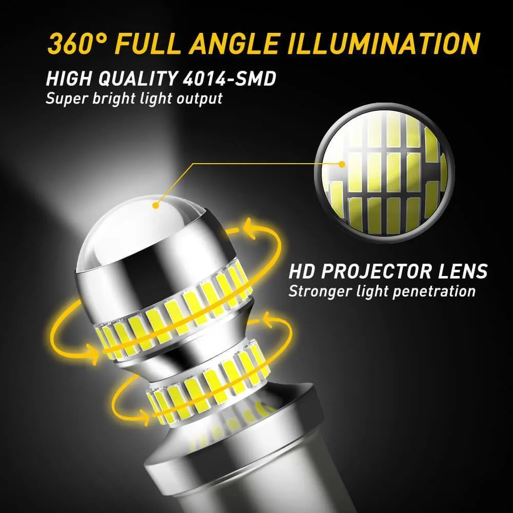 1156 LED Bulb with Projector Lens, BA15S/P21W/7506/LED Light Bulbs for Backup Reverse Light Bulb 2600LM 6000K White