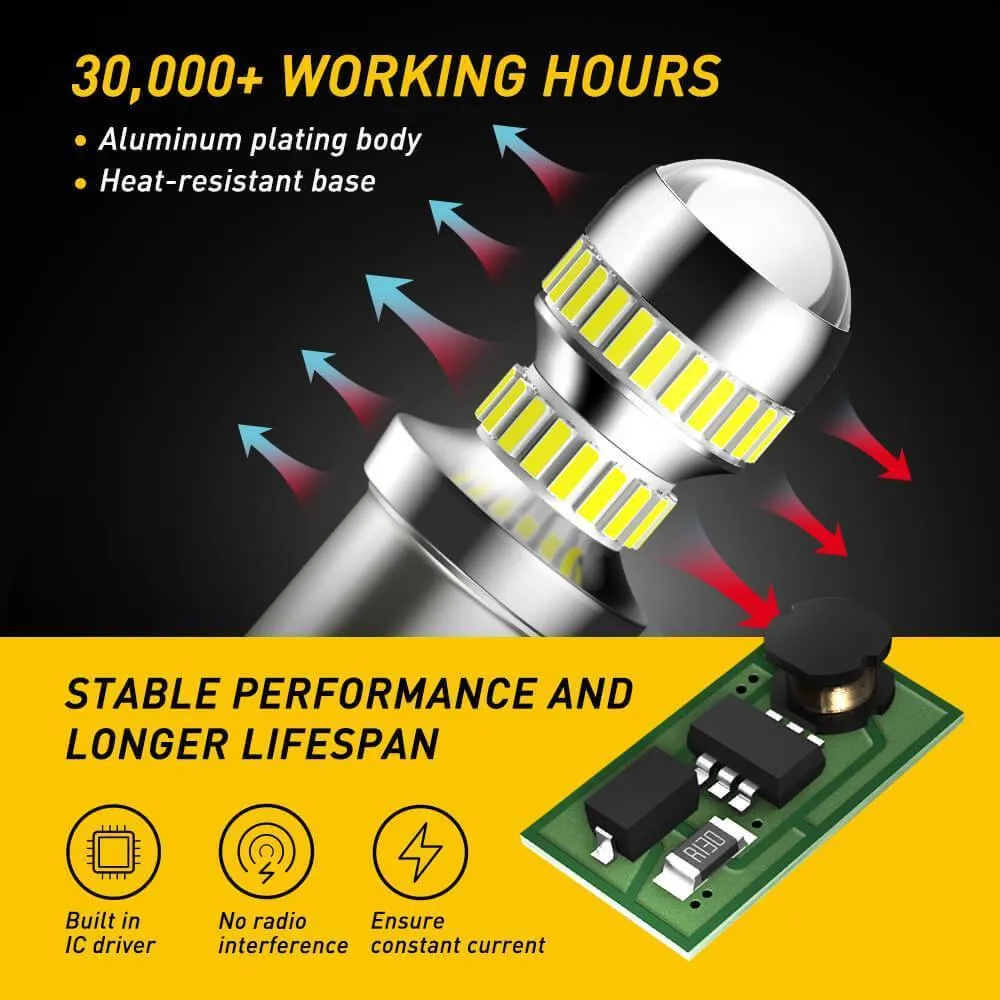 1156 LED Bulb with Projector Lens, BA15S/P21W/7506/LED Light Bulbs for Backup Reverse Light Bulb 2600LM 6000K White