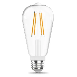 12W (100W Replacement) ST19 E26 Non-Dimmable Straight Filament Clear Glass Vintage Edison LED Light Bulb, Soft White