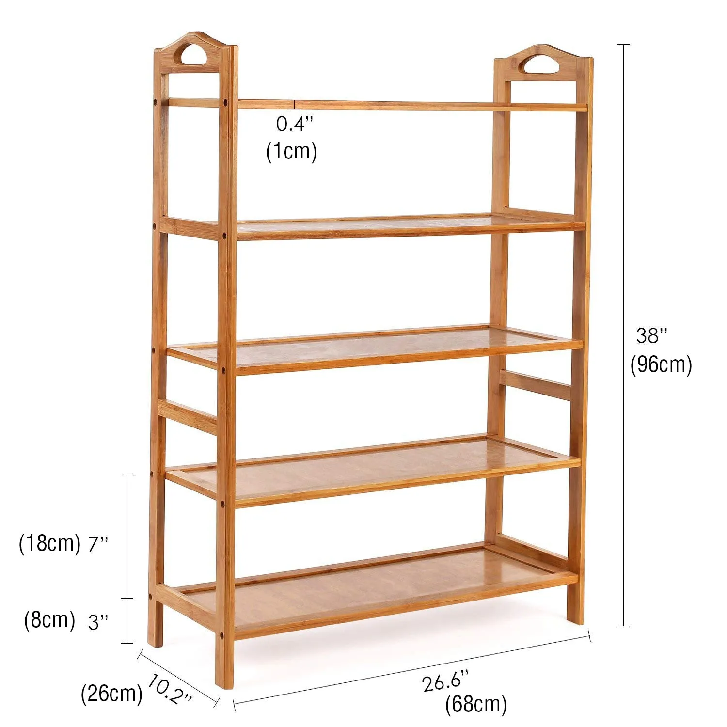 5 Tier Bamboo Bathroom Shelf Shoe Rack Shower Caddy Shelves Organiser Storage