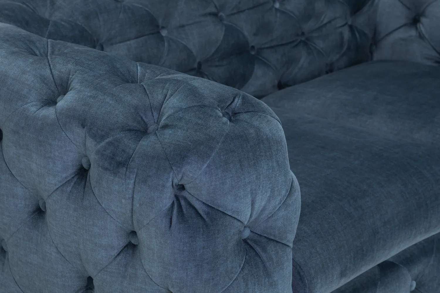 Bexley Chesterfield Sofa - Blue 3 2 Set