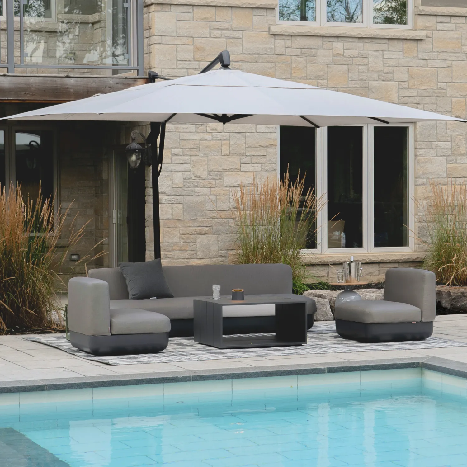 Cloud Charcoal Outdoor Armless Sofa
