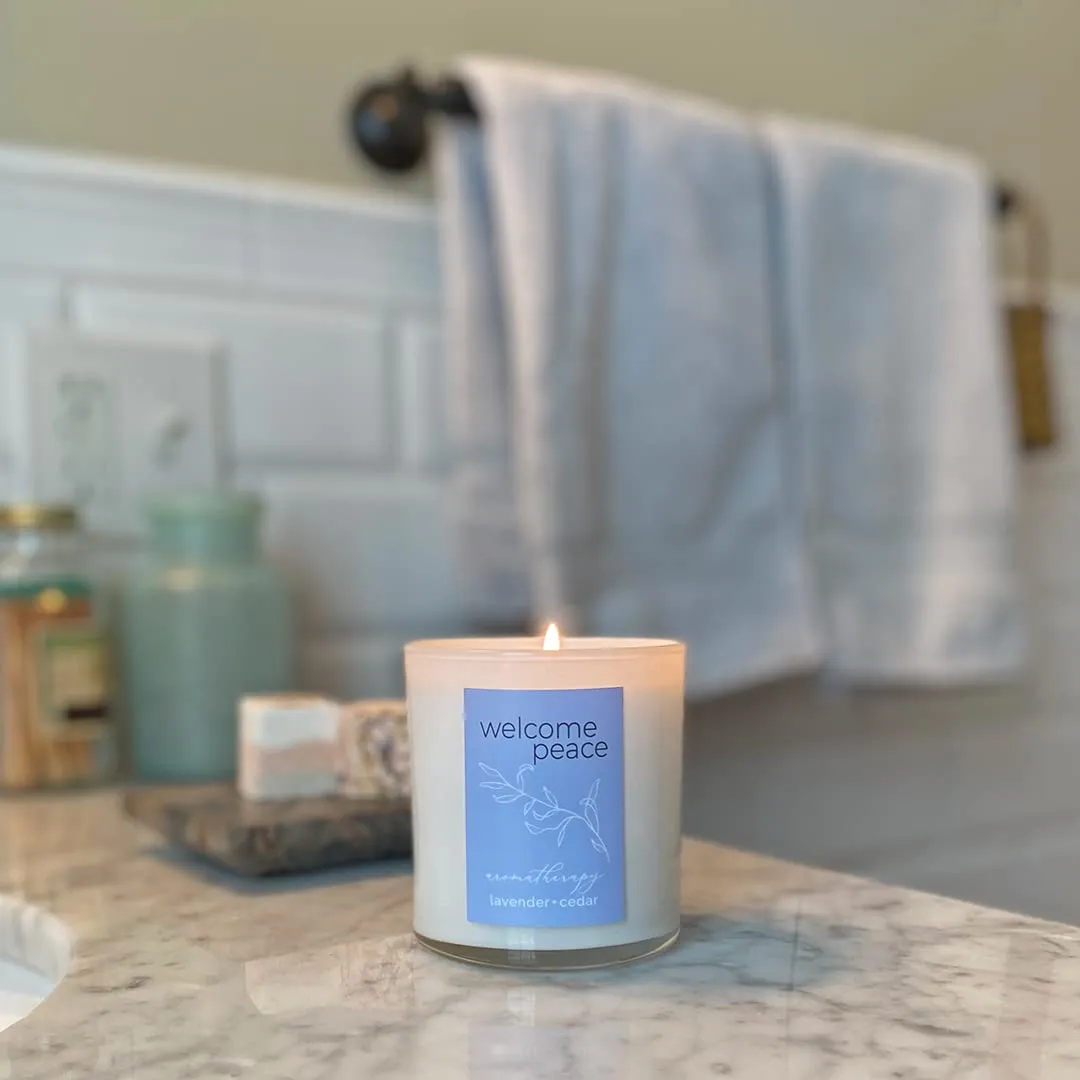 First Row Aromatic Fables Be Well Set of 3 Glass Jar Scented Candle Candle | Hand-Poured Small Batch Candle Ideal for Home Decor, Gifting, Meditation and Aromatherapy