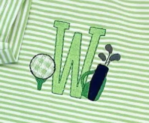 Golf Initial Mini Embroidery **DESIGN ONLY**