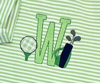 Golf Initial Mini Embroidery **DESIGN ONLY**