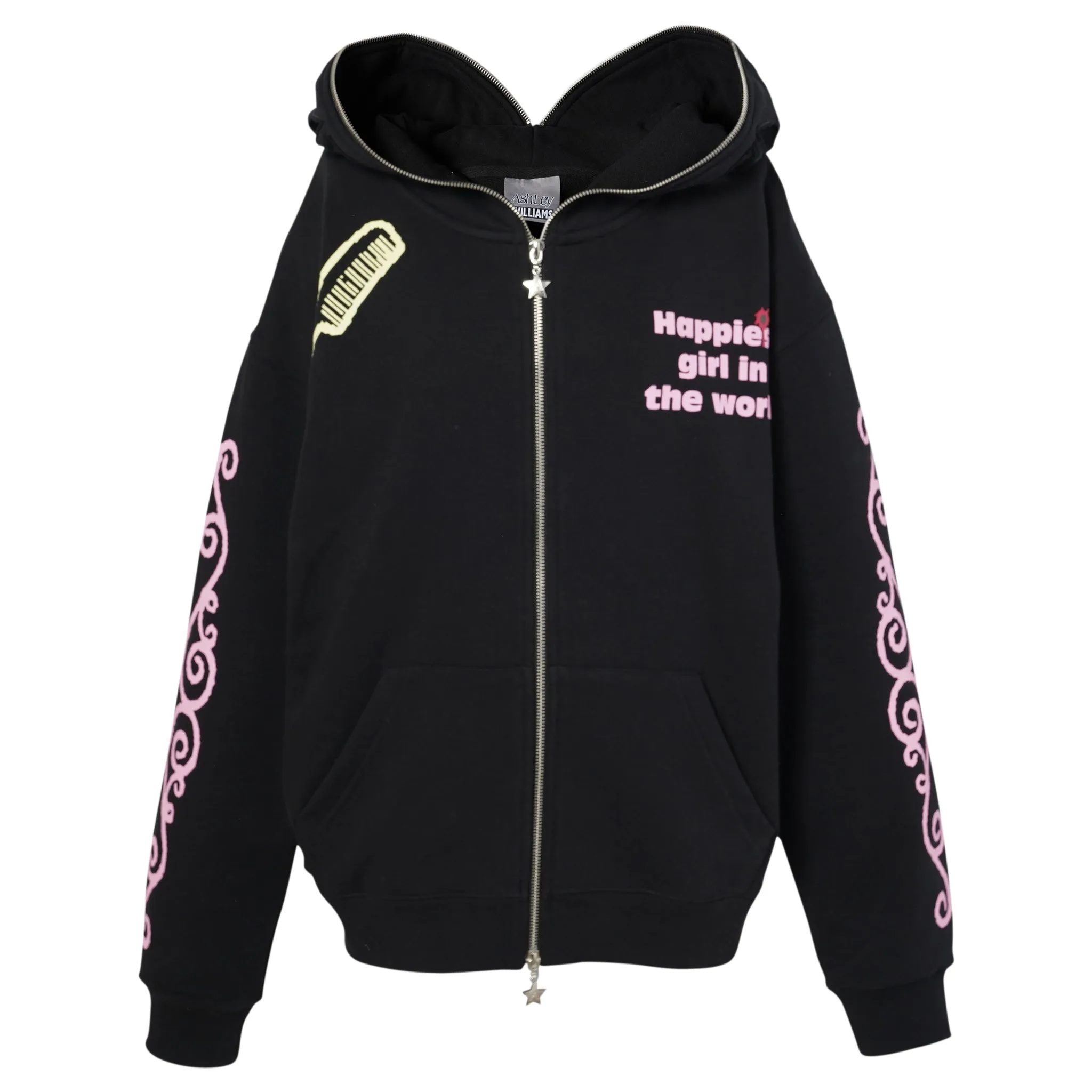 HAPPY KITTEN BUTTERFLY HOODIE / HAPPY KITTEN BLACK