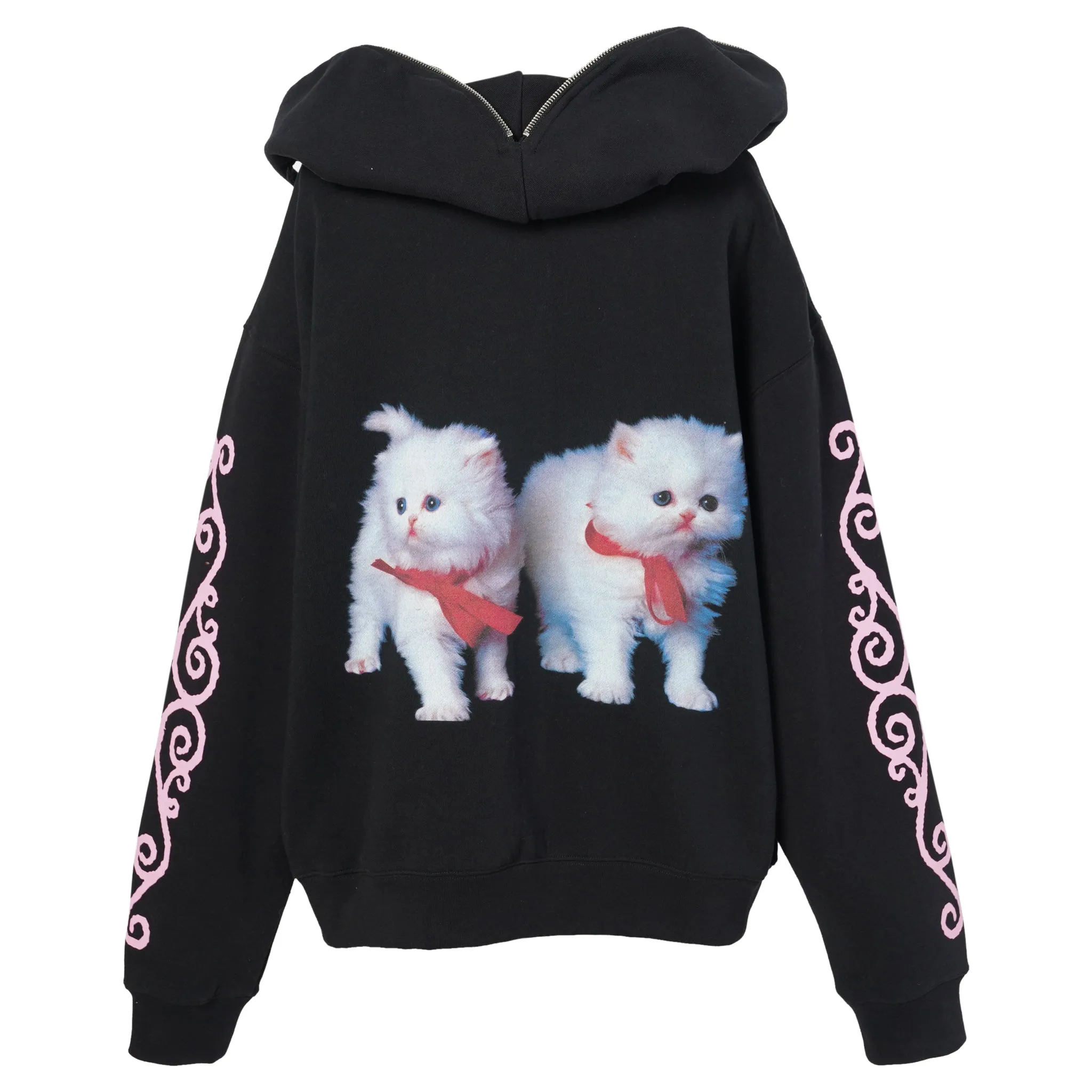 HAPPY KITTEN BUTTERFLY HOODIE / HAPPY KITTEN BLACK