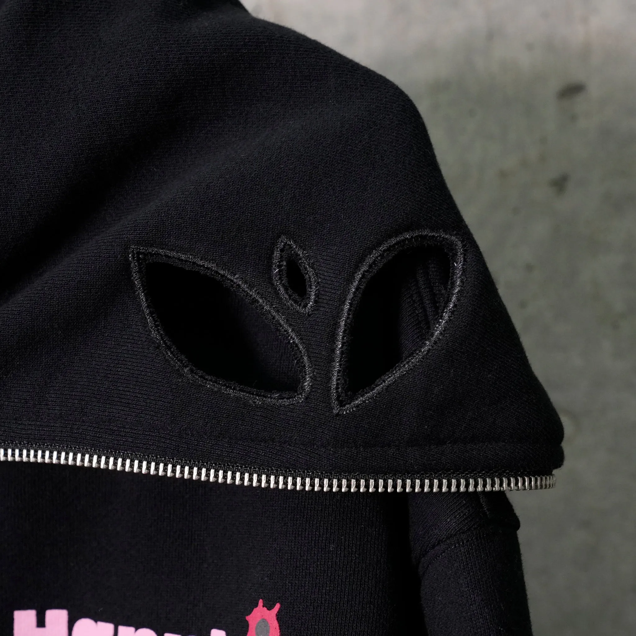 HAPPY KITTEN BUTTERFLY HOODIE / HAPPY KITTEN BLACK