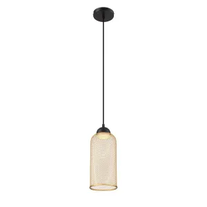 Kenmore 8 in. LED Pendant Light Gold Finish