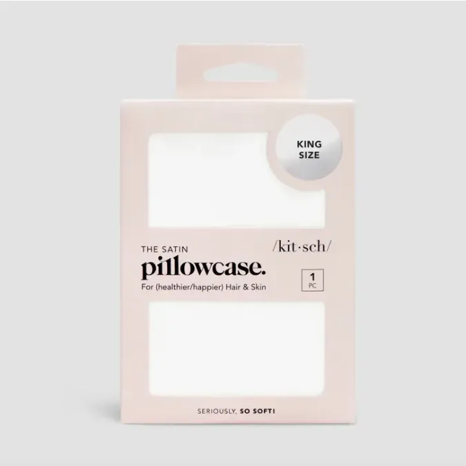 King Ivory Satin Pillowcase