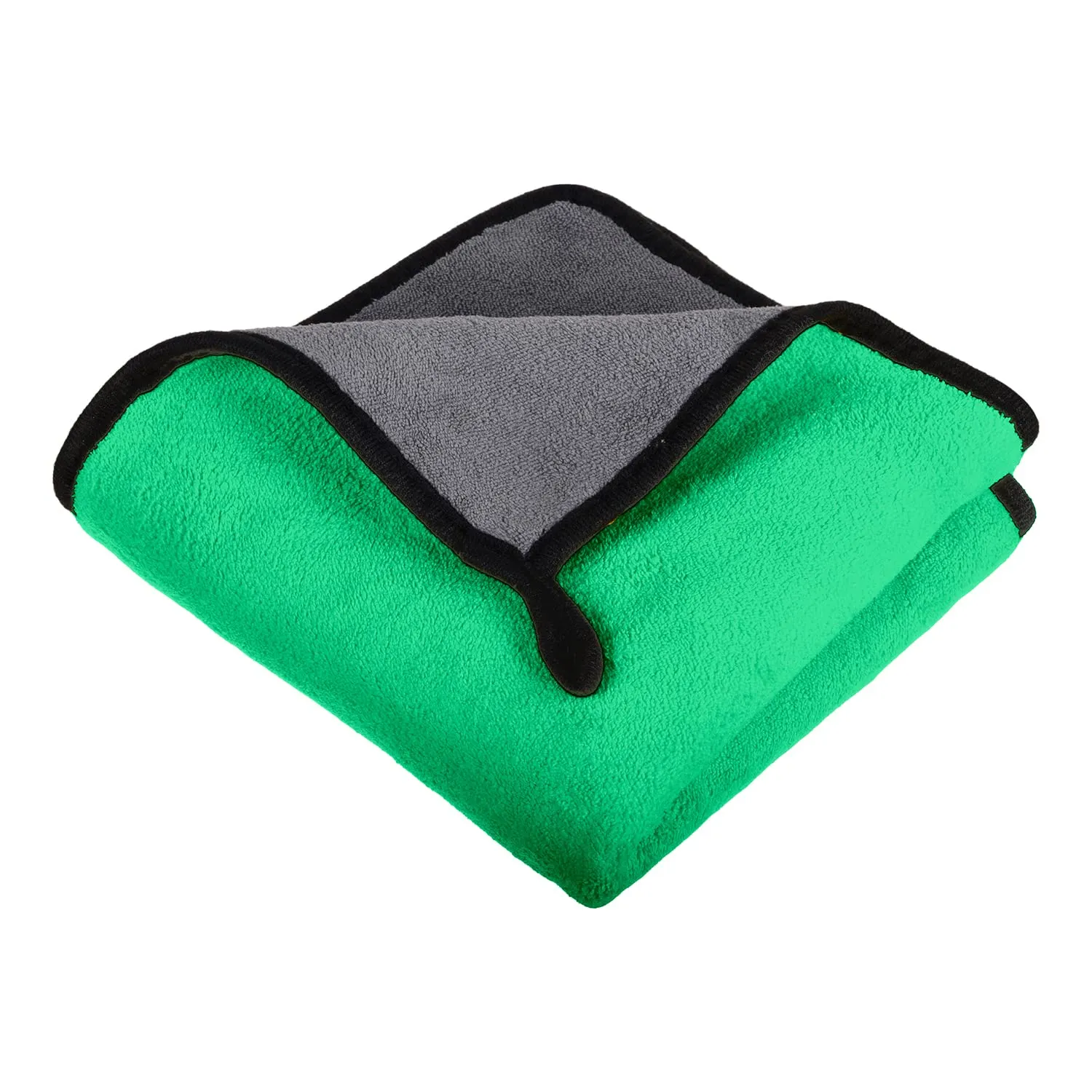 Kuber Industries Cleaning Towel|Microfiber Reusable Cloths|Highly Absorbent Washable Towel for Kitchen with Hanging Loop|Car|Window|40x40 Cm|Pack of 3 (Green)