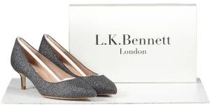LK Bennett Grey Glitter Kitten Heel Court Shoes BNIB UK 5 EU 38 