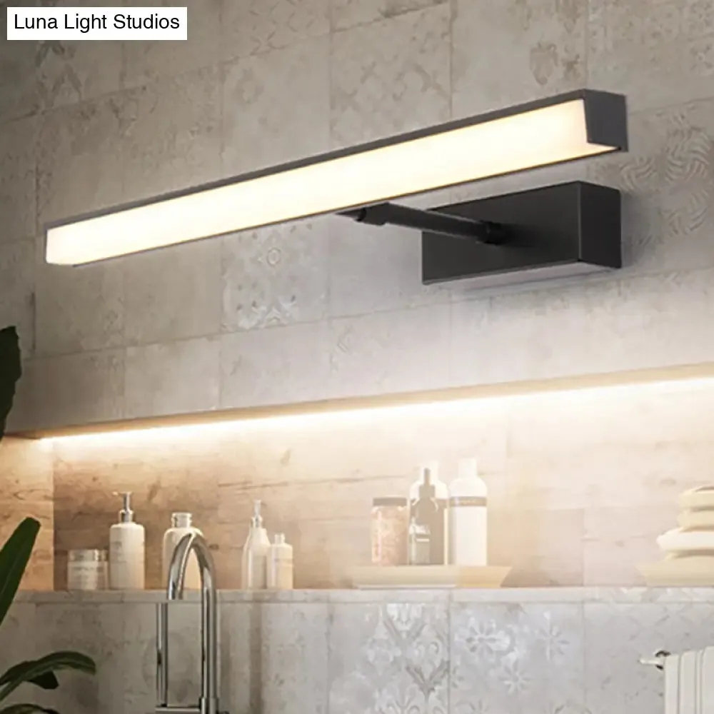 Modernist Metal Linear Vanity Sconce - 16"/19.5"/23.5" Wide, LED, Black/Silver, Natural Light