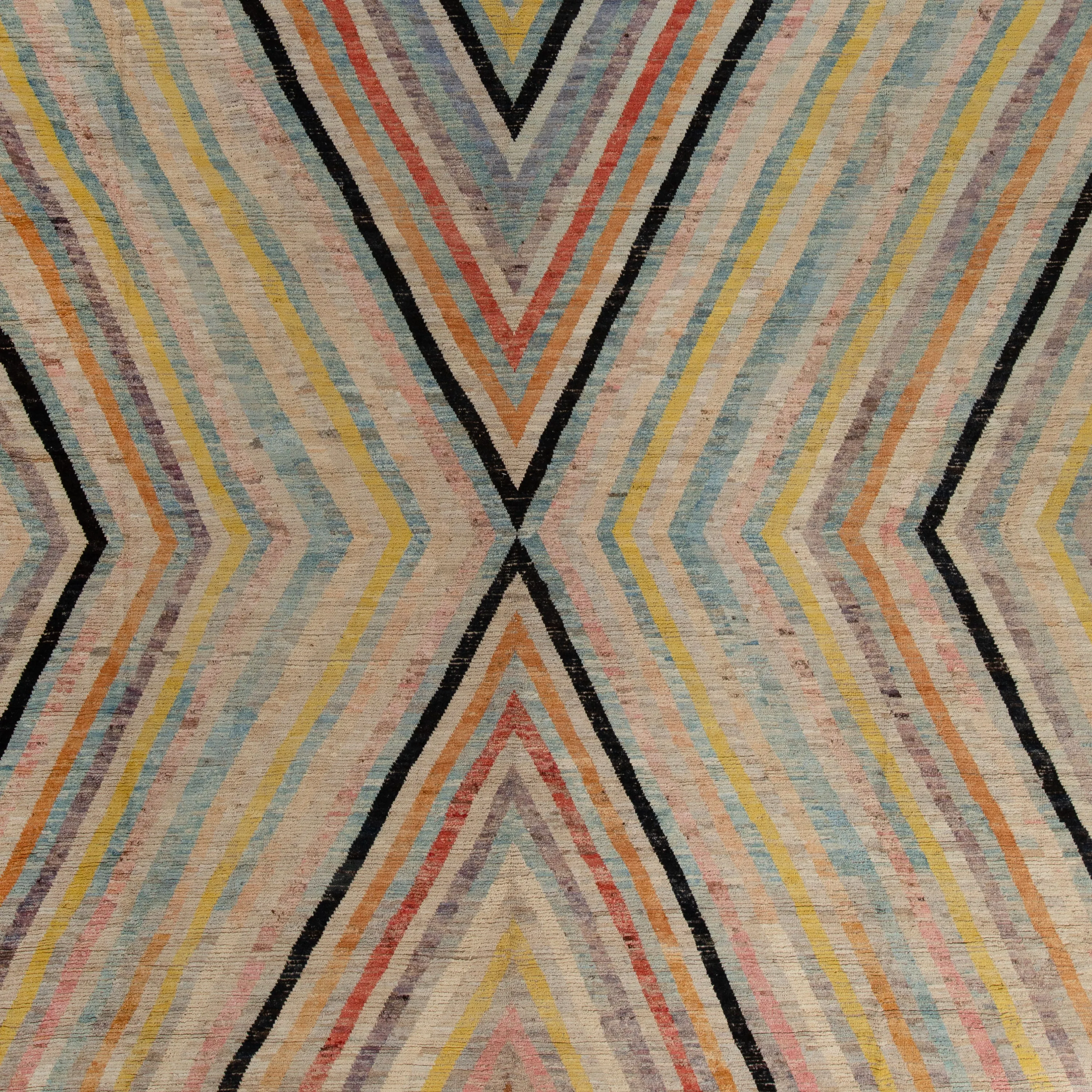 Mutlicolored Zameen Transitional Wool Rug- 14' x 17'6"