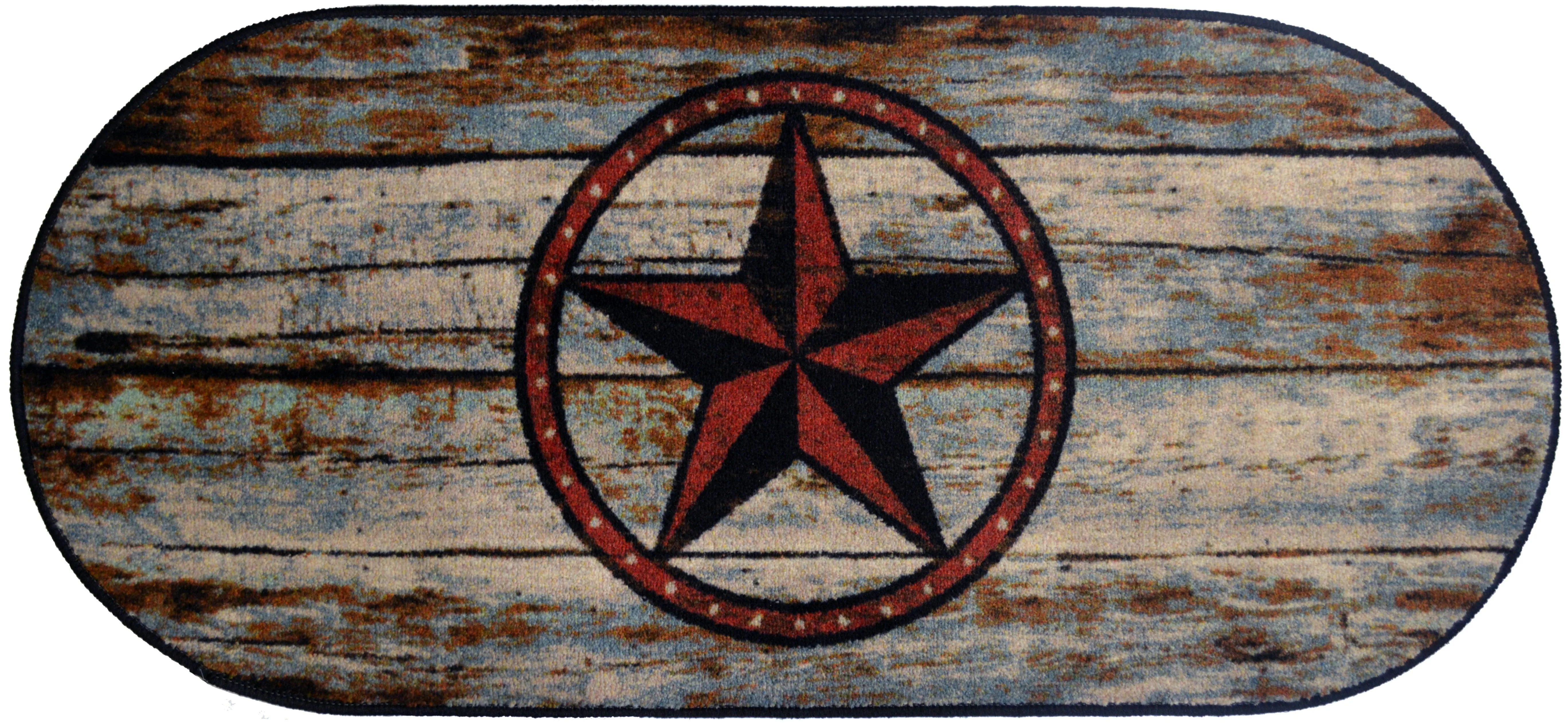"Barn Star" Area Oval Rug - 20" x 44"