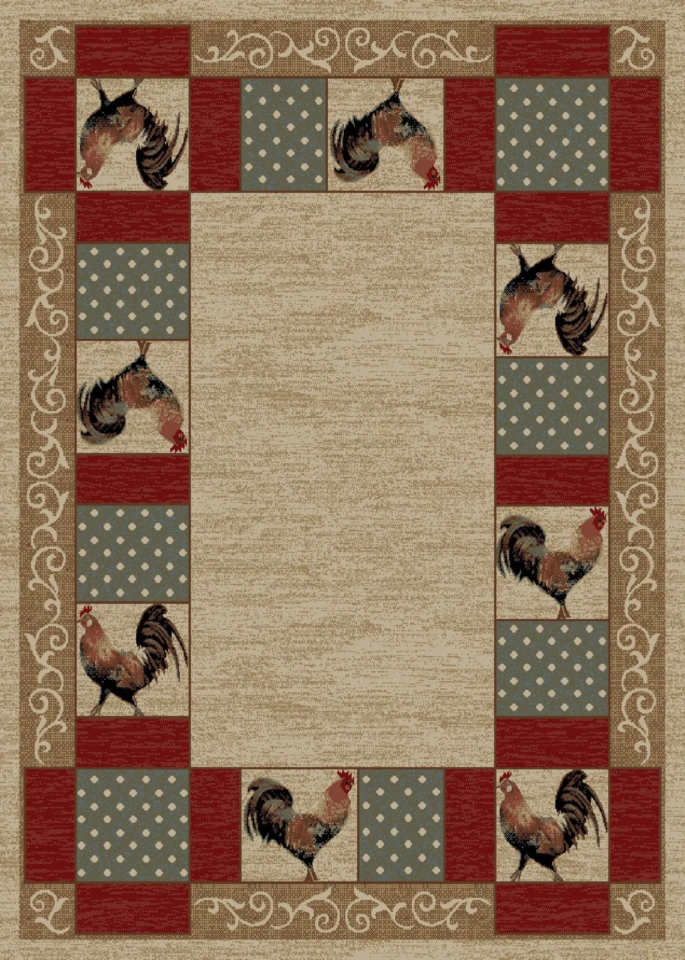 "Barnyard Ivory" Western Area Rug (4 Sizes Available)