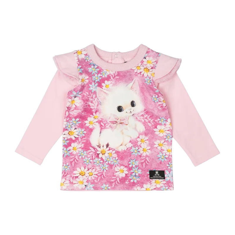 Rock Your Baby White Kitten Baby Long Sleeve T-Shirt