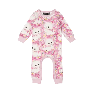 Rock Your Baby White Kitten Baby Playsuit