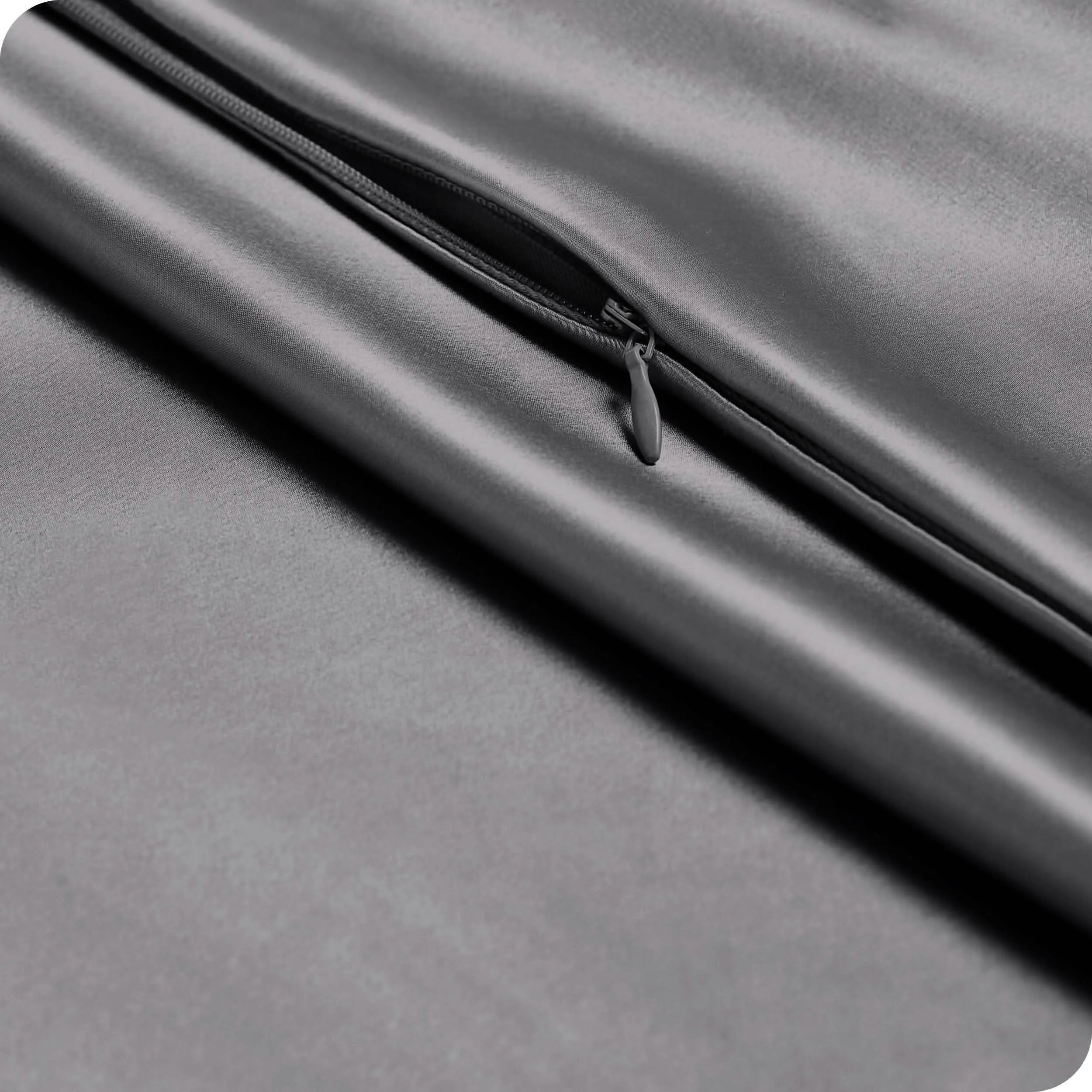 Satin Pillowcase Set Zipper Closure