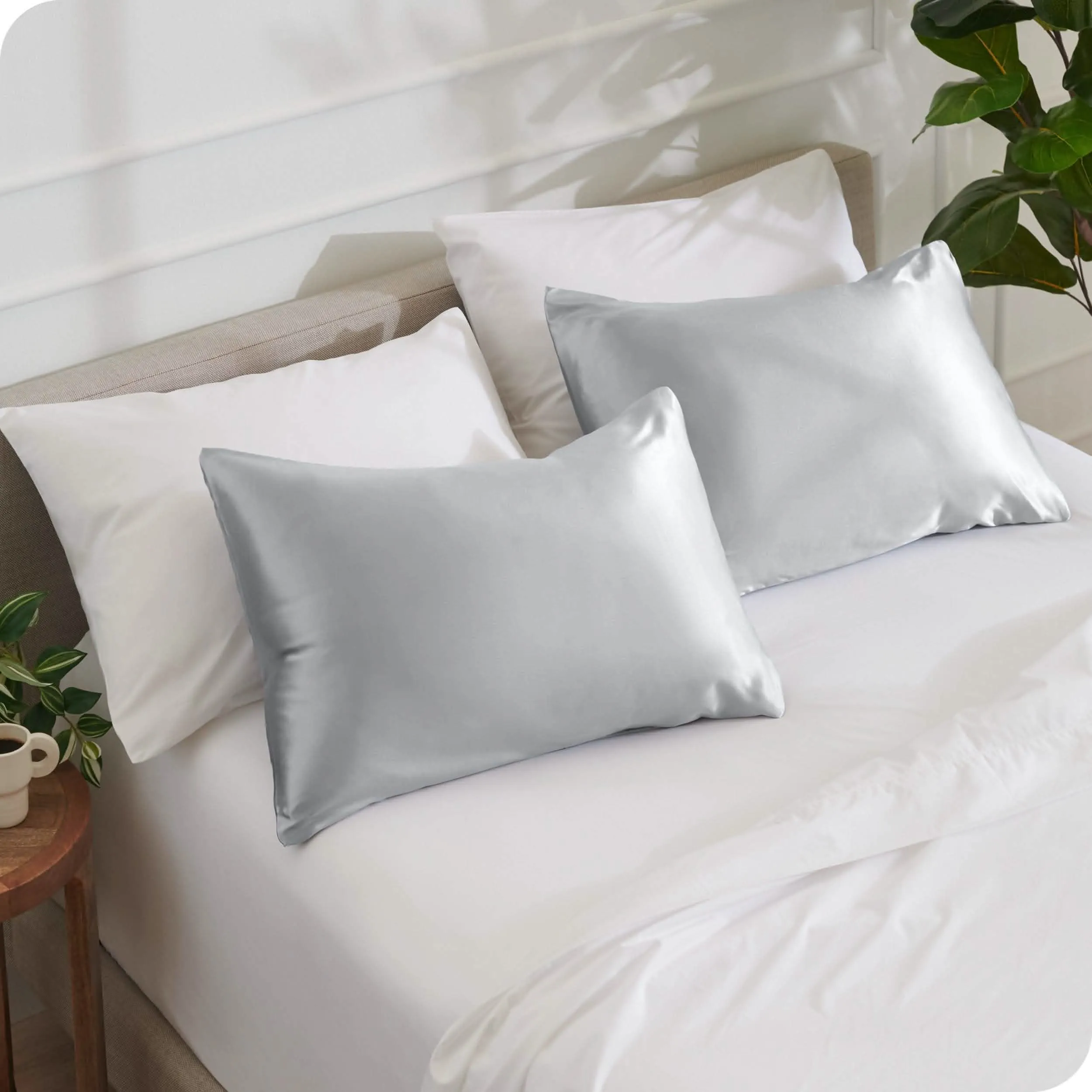 Satin Pillowcase Set Zipper Closure