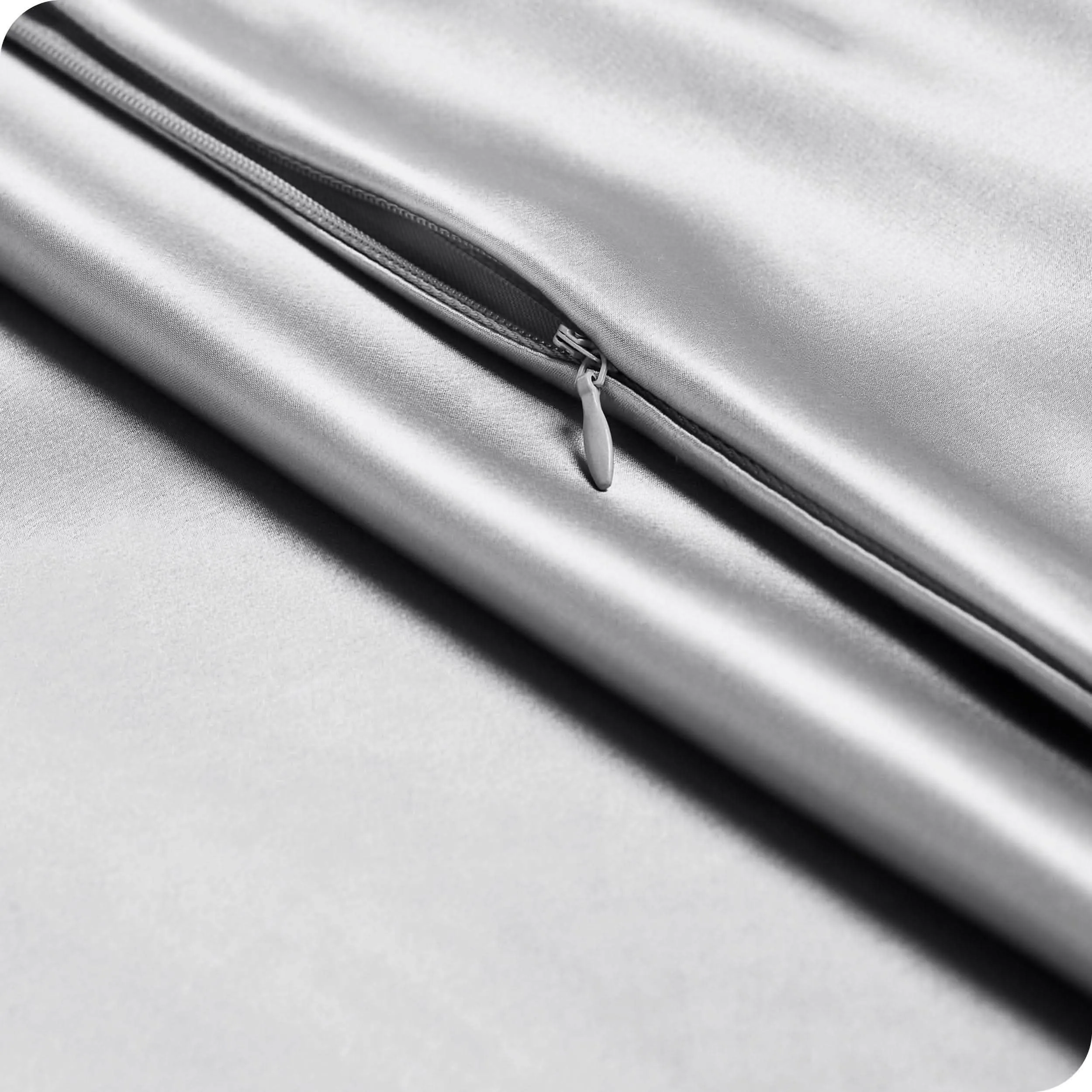 Satin Pillowcase Set Zipper Closure