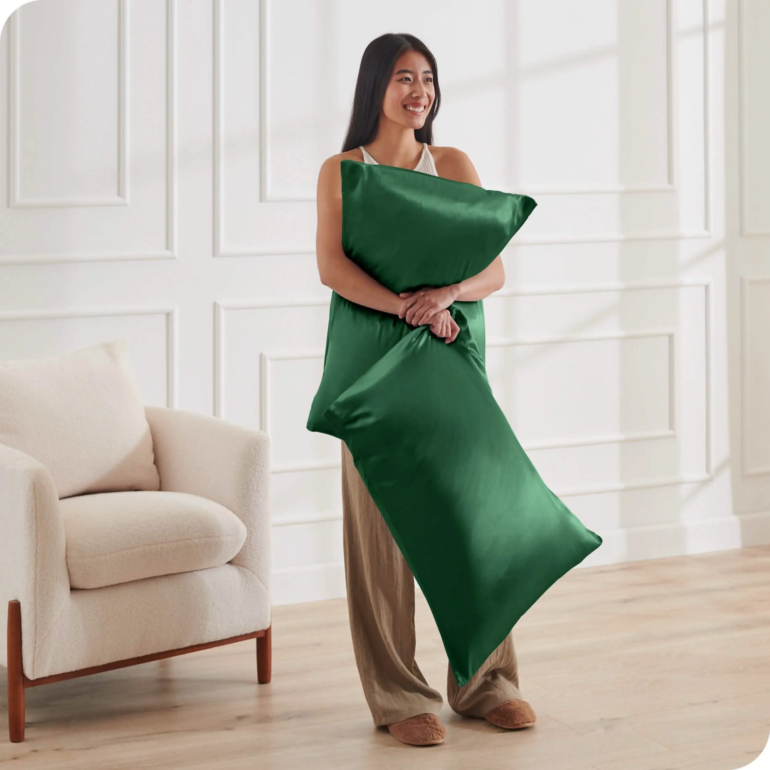 Satin Pillowcase Set Zipper Closure