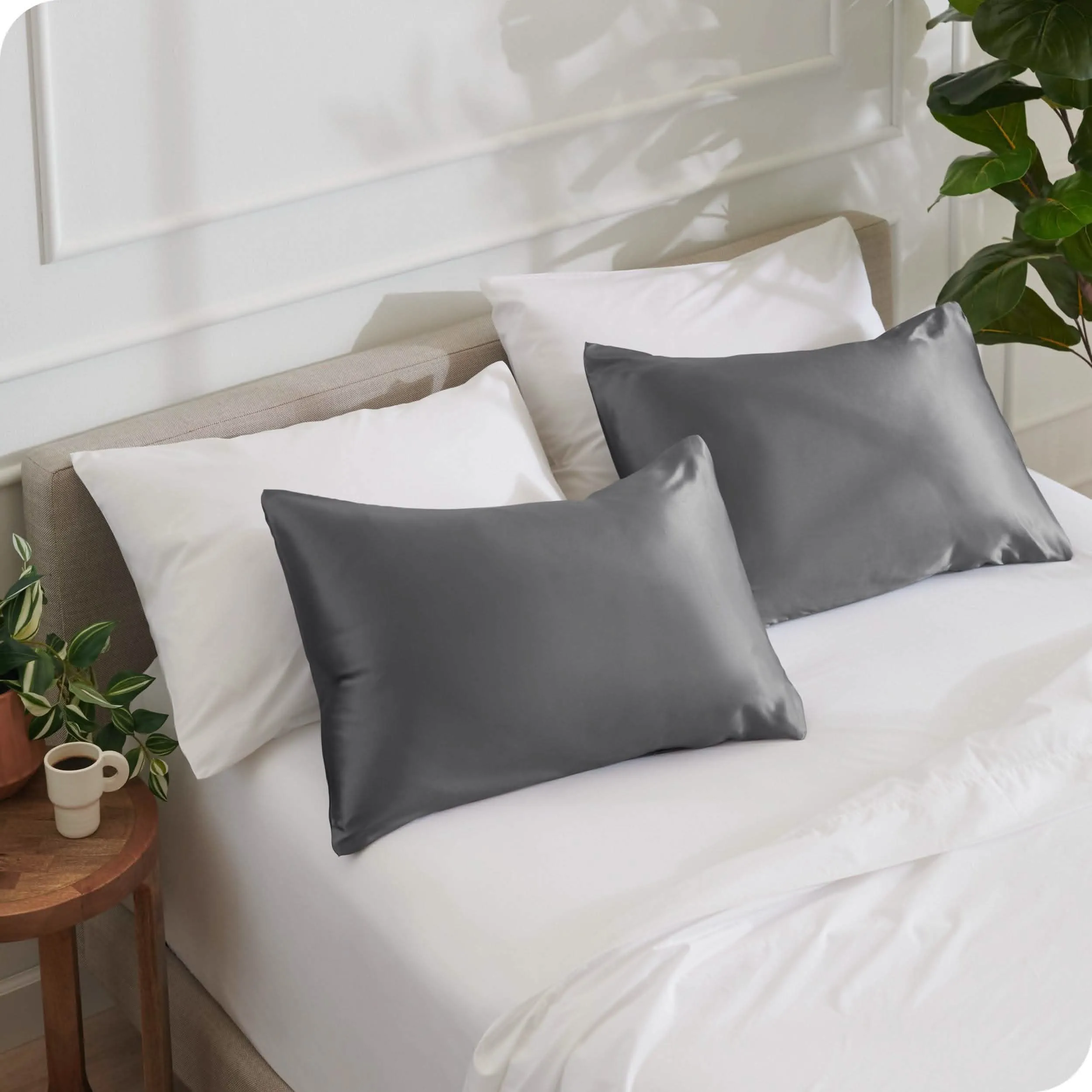 Satin Pillowcase Set Zipper Closure