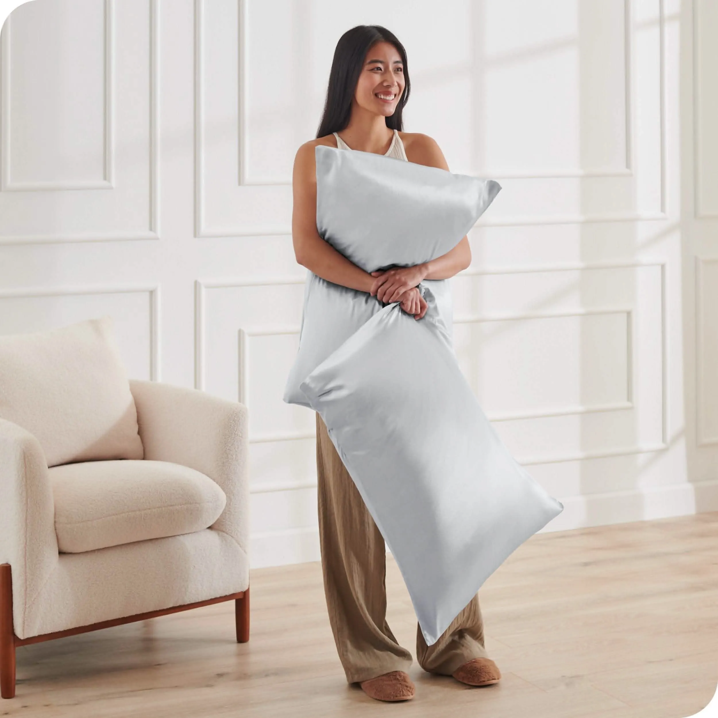 Satin Pillowcase Set Zipper Closure