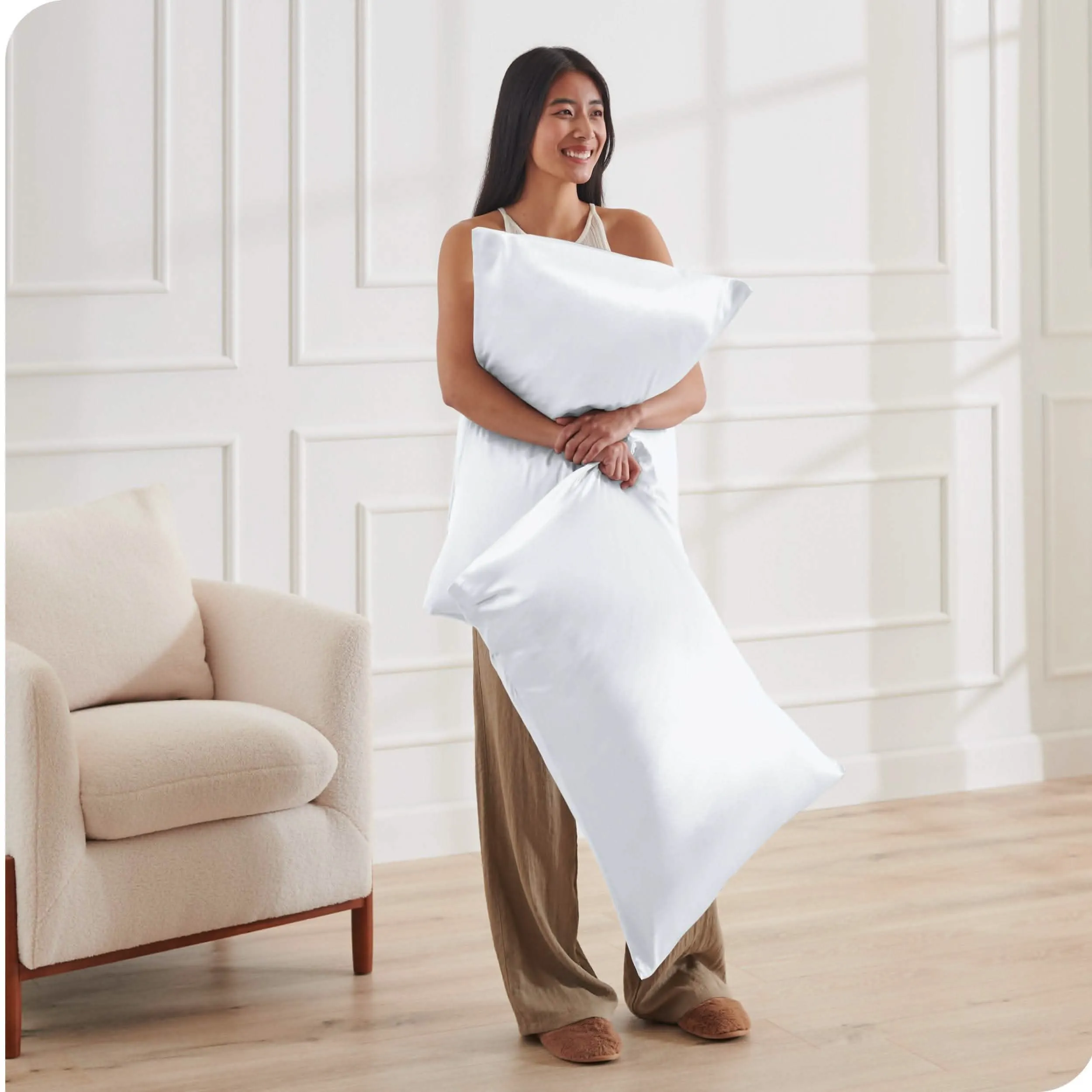 Satin Pillowcase Set Zipper Closure
