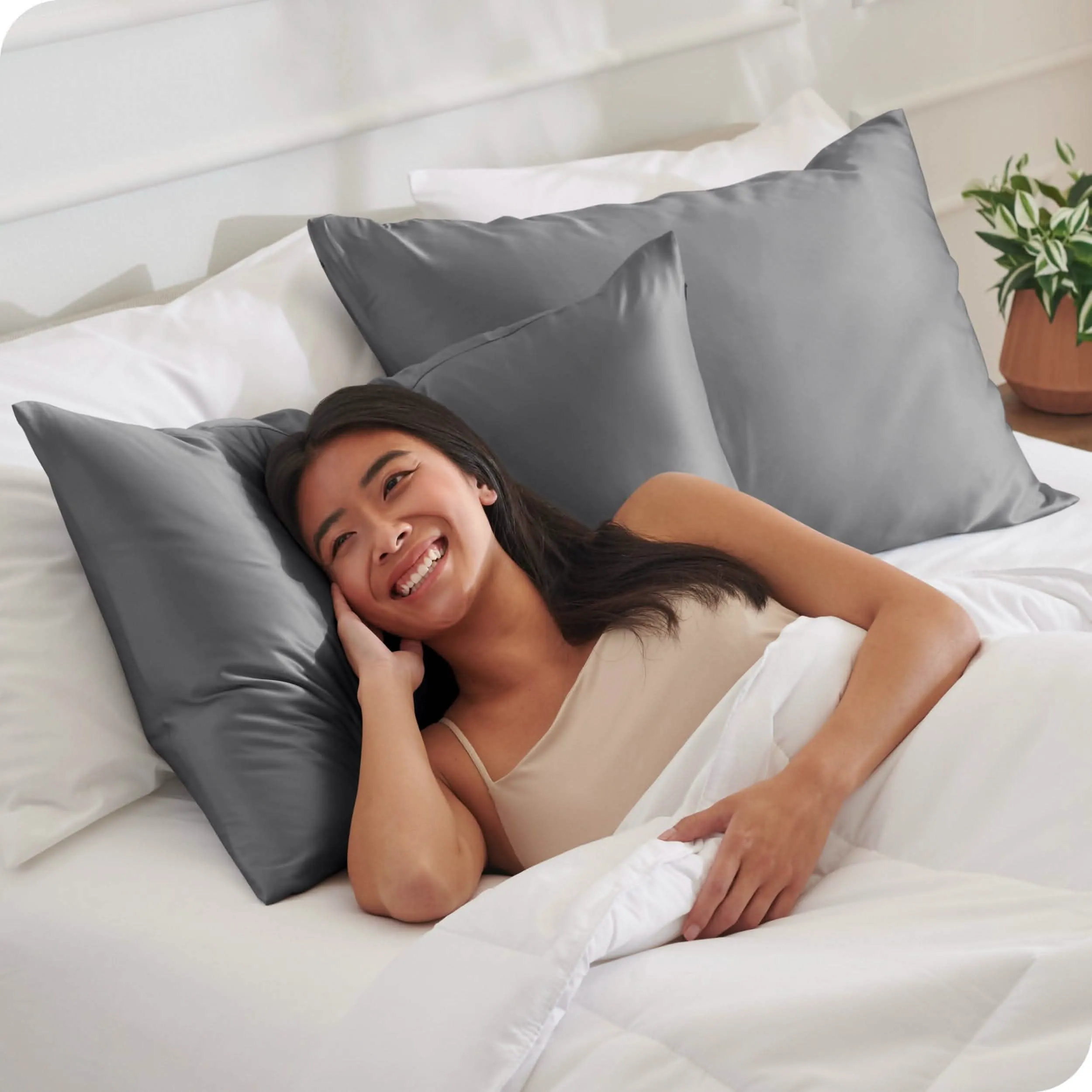 Satin Pillowcase Set Zipper Closure