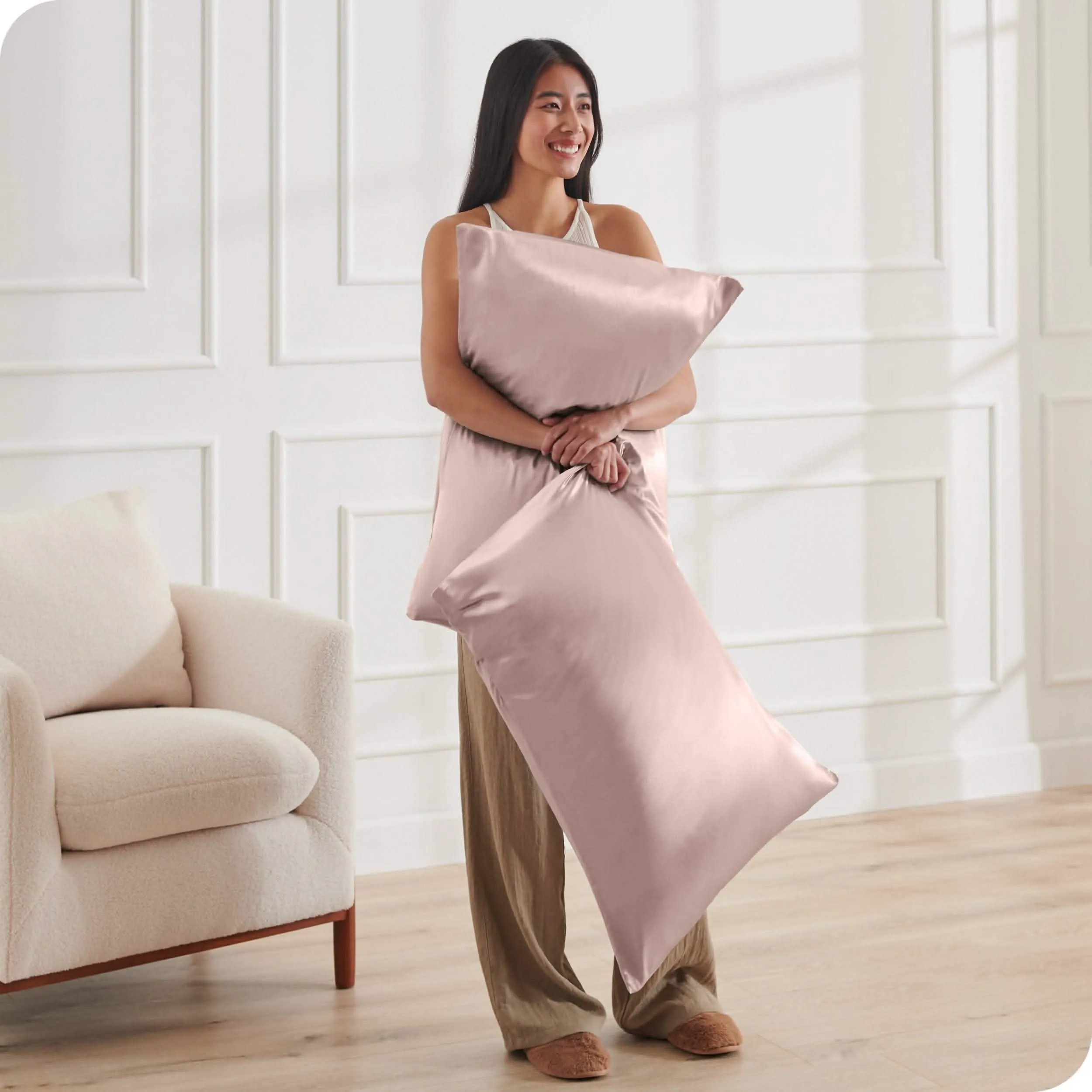 Satin Pillowcase Set Zipper Closure