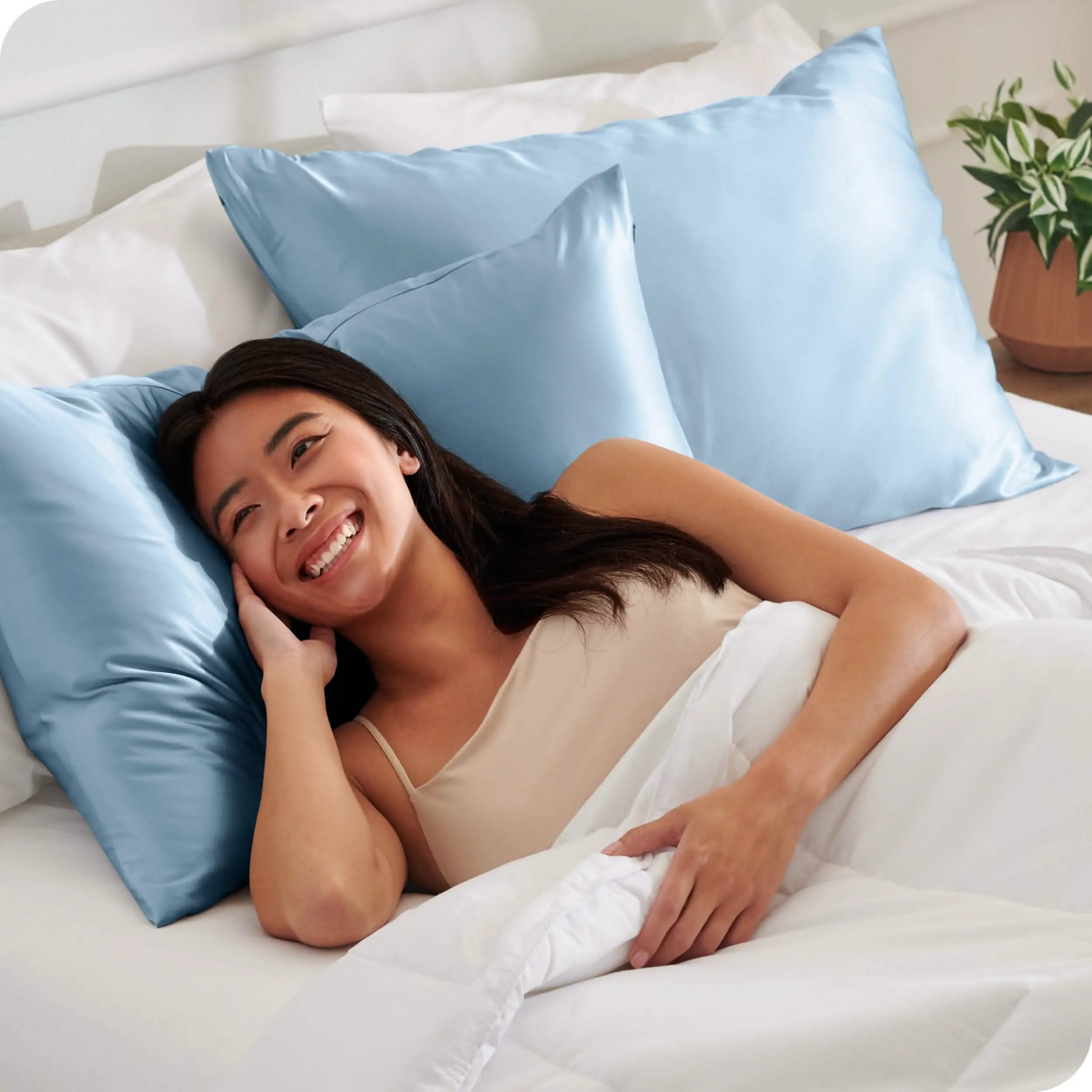 Satin Pillowcase Set Zipper Closure
