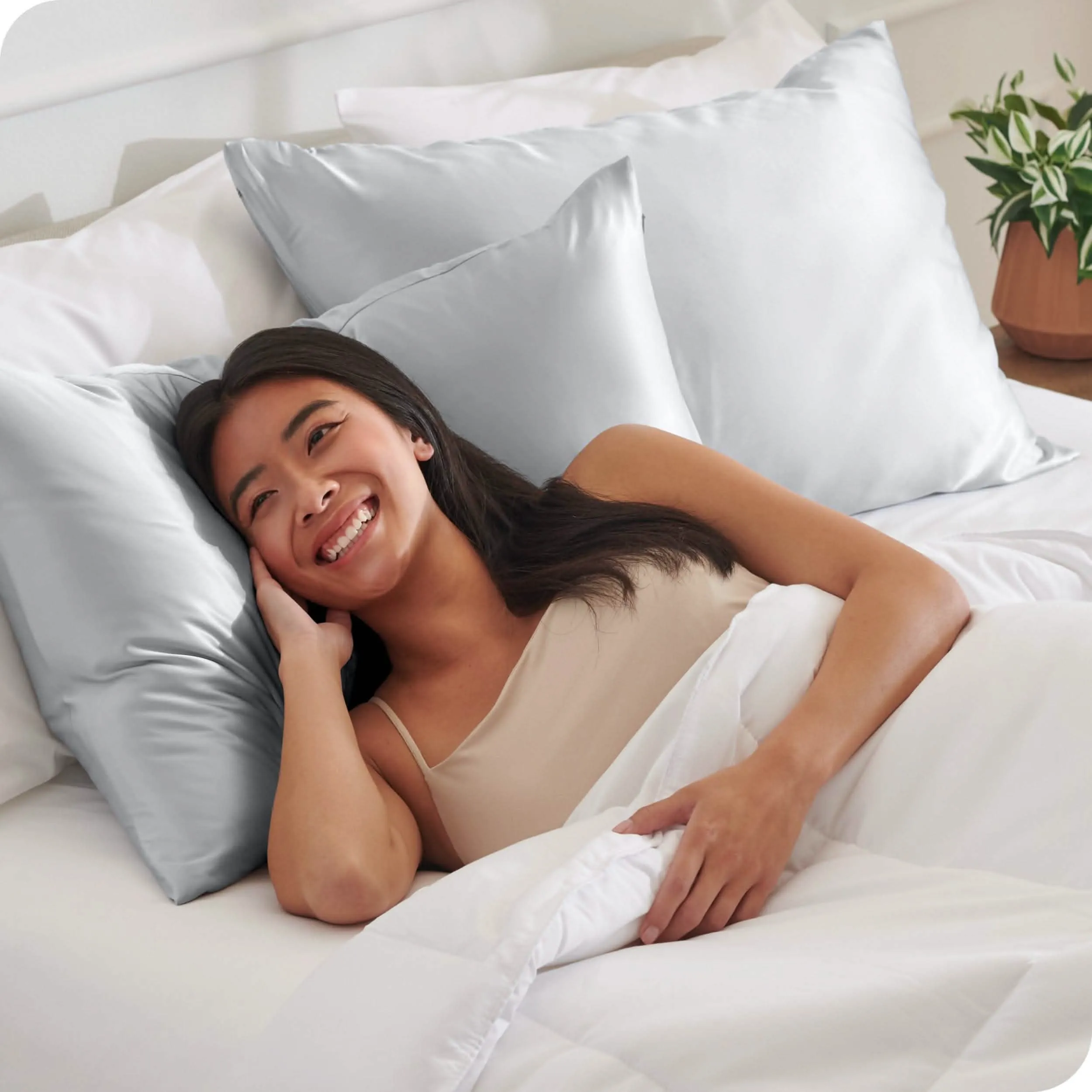 Satin Pillowcase Set Zipper Closure