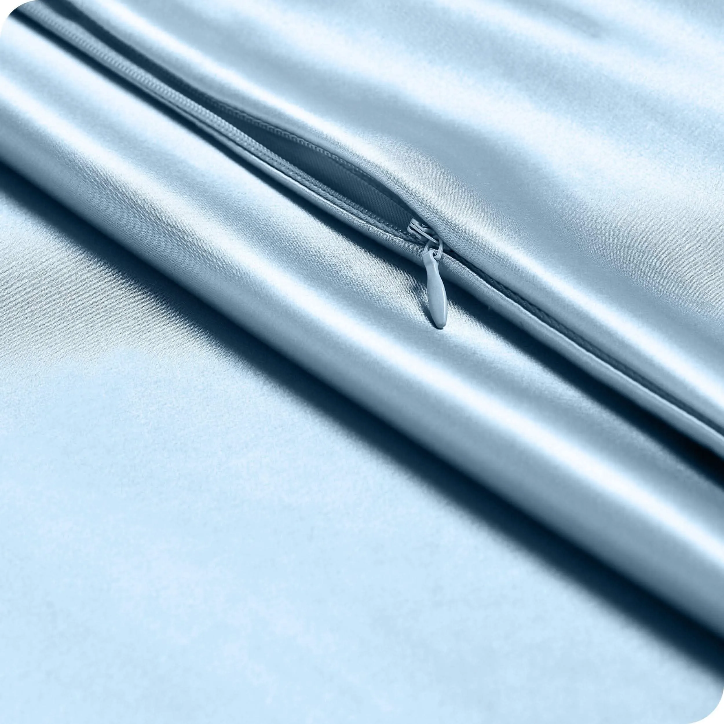 Satin Pillowcase Set Zipper Closure