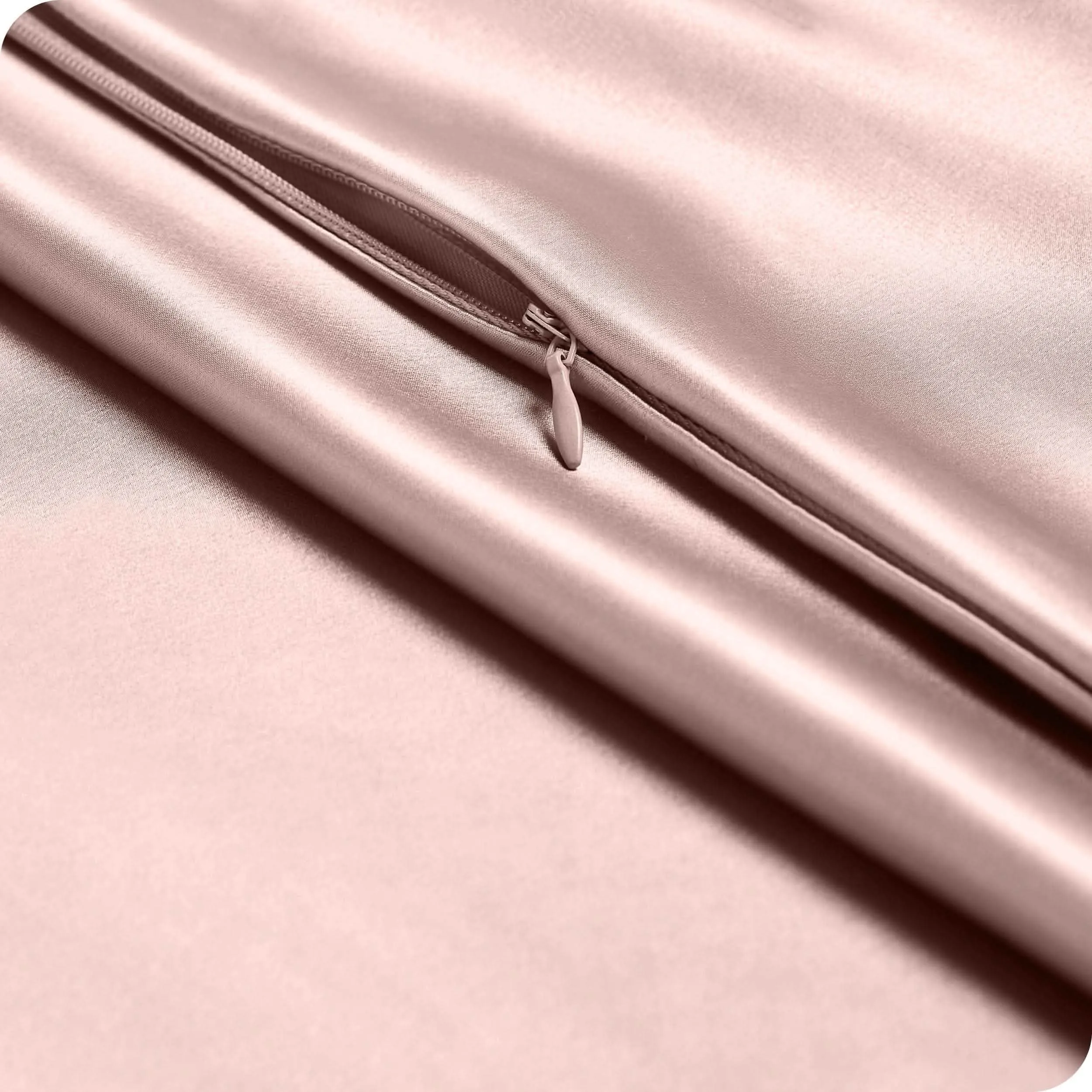 Satin Pillowcase Set Zipper Closure