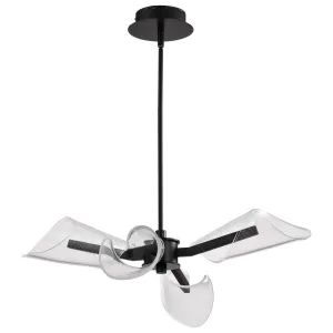 Sedona 27" 4 Lights LED Chandelier, Matte Black Finish