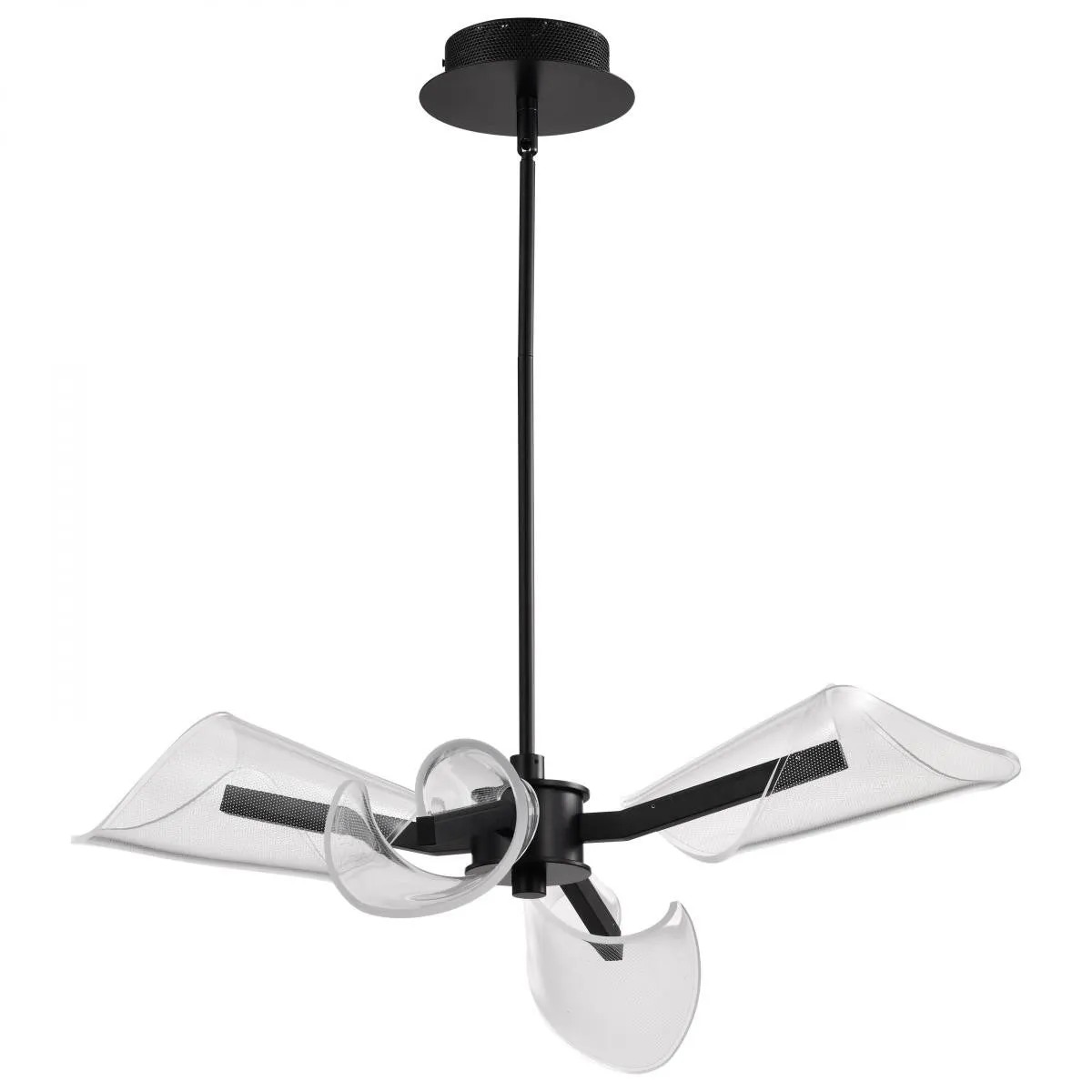 Sedona 27" 4 Lights LED Chandelier, Matte Black Finish