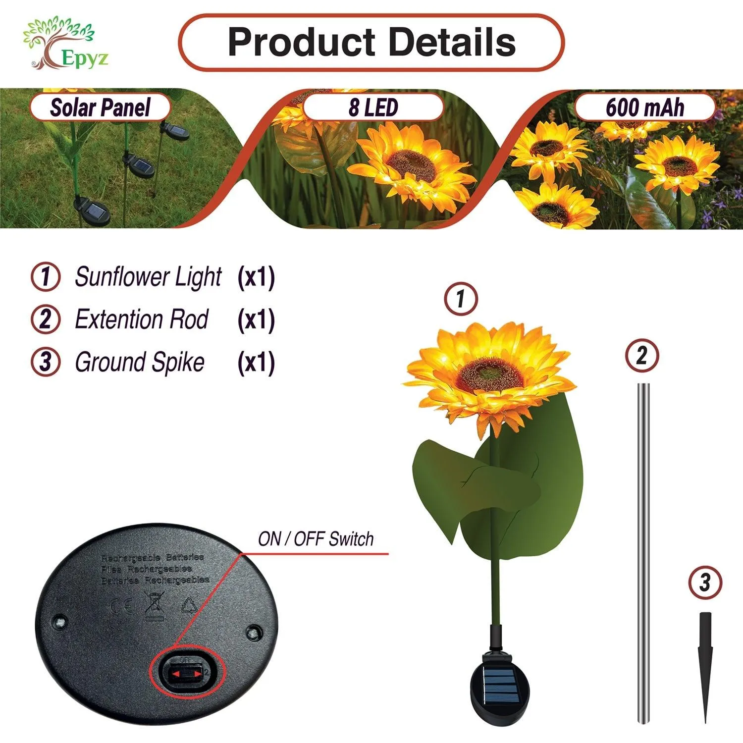 Sunflowers Solar Lights
