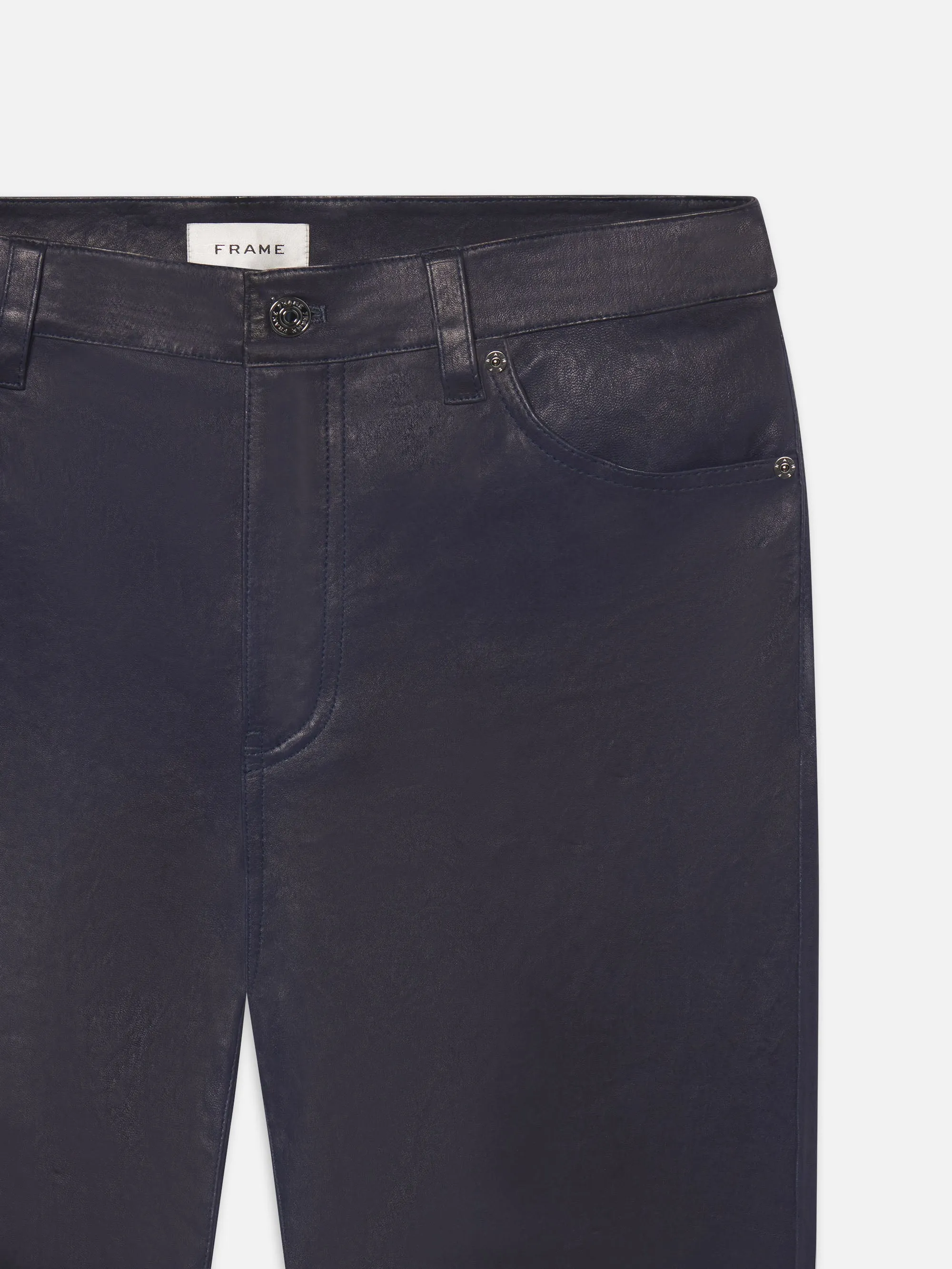 The Leather Reboot Crop -- Dark Indigo