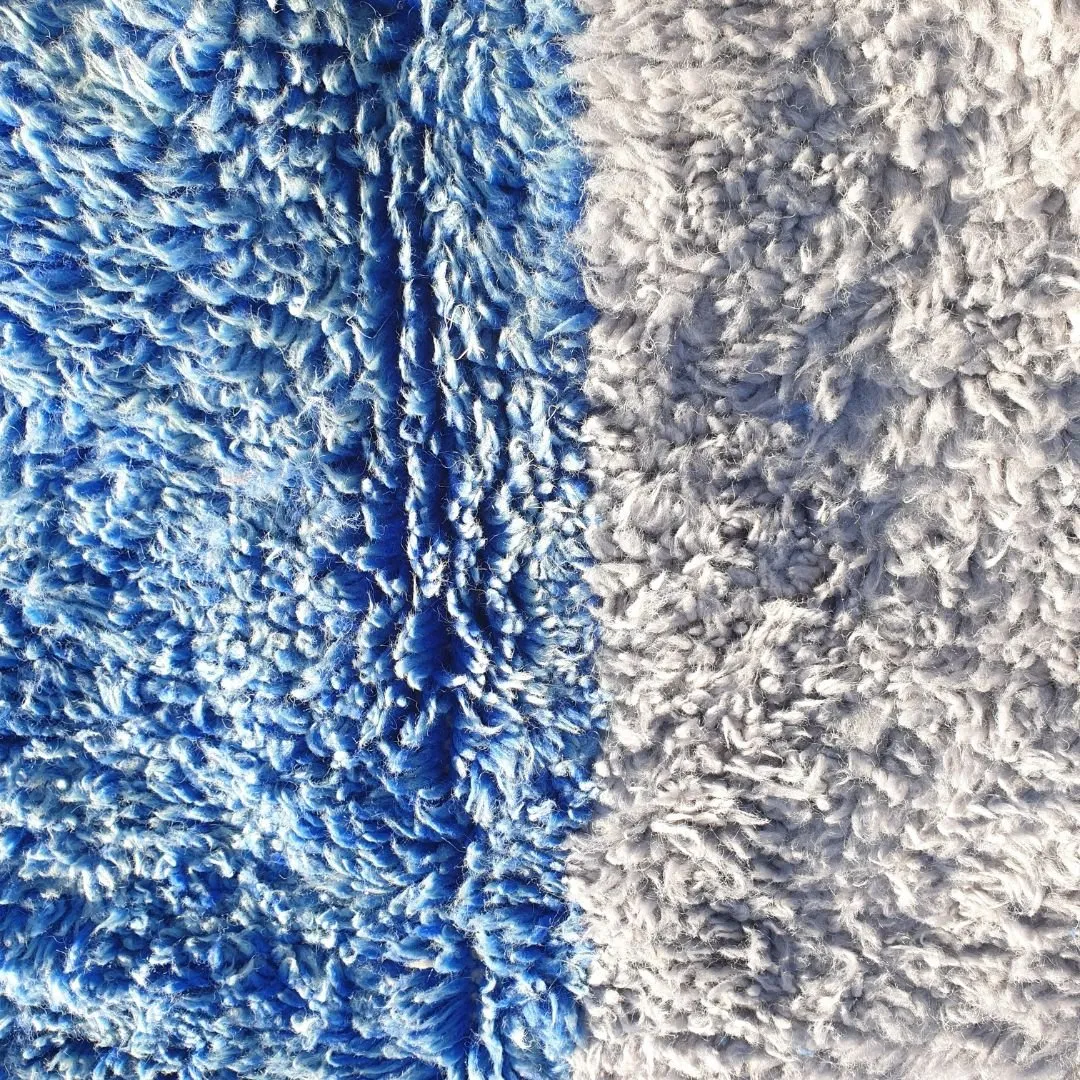 Tinagha | Beni Ourain 6x9 Blue Moroccan Rug Ultra Soft | Handmade Berber Wool Carpet | 6'70x9'64 Ft | 204x294 cm