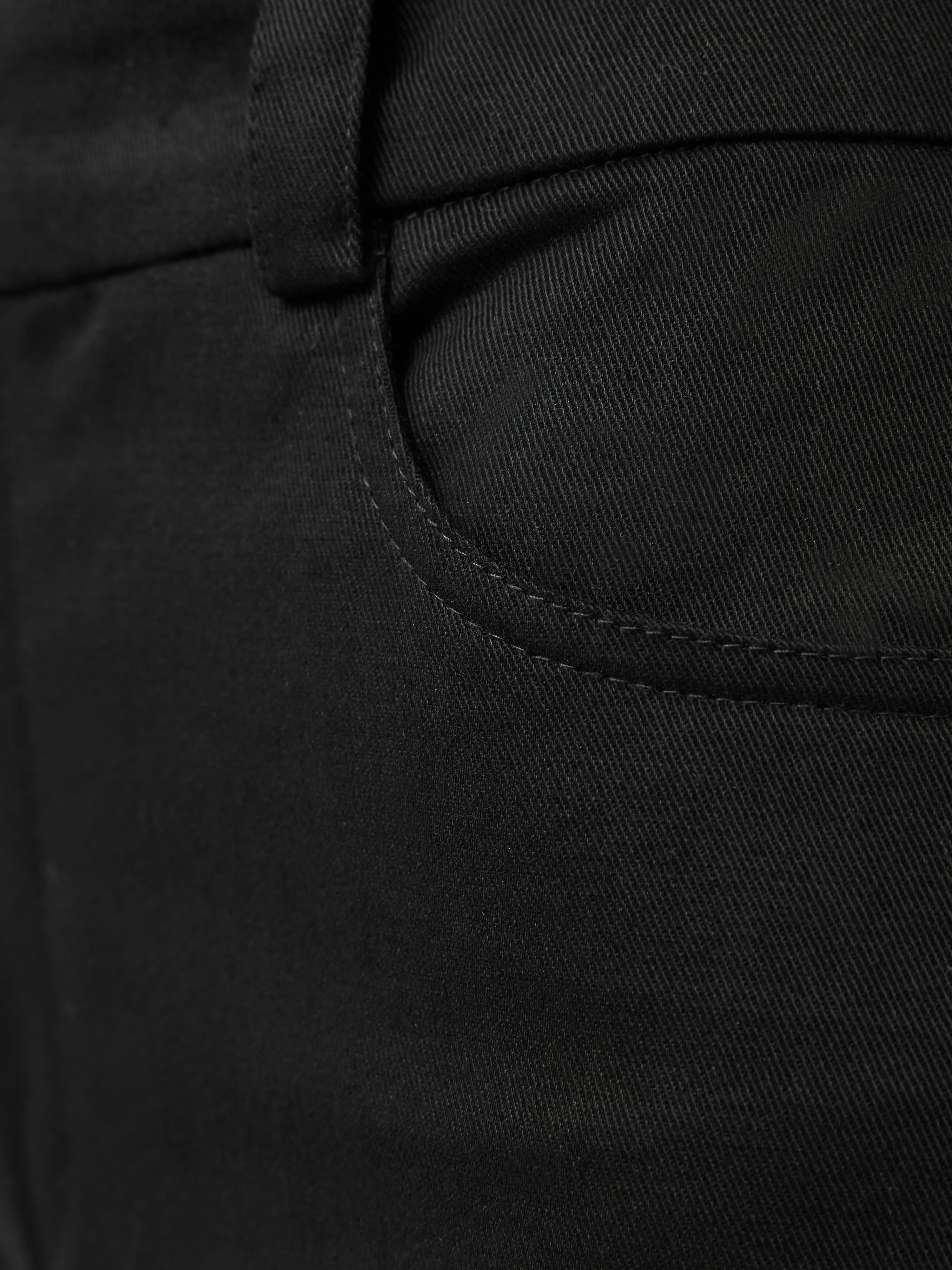Turn Up Cotton Drill Trouser | Black