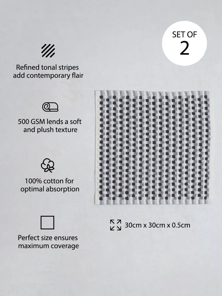 Westside Home Grey Face Towels (Set of 2)