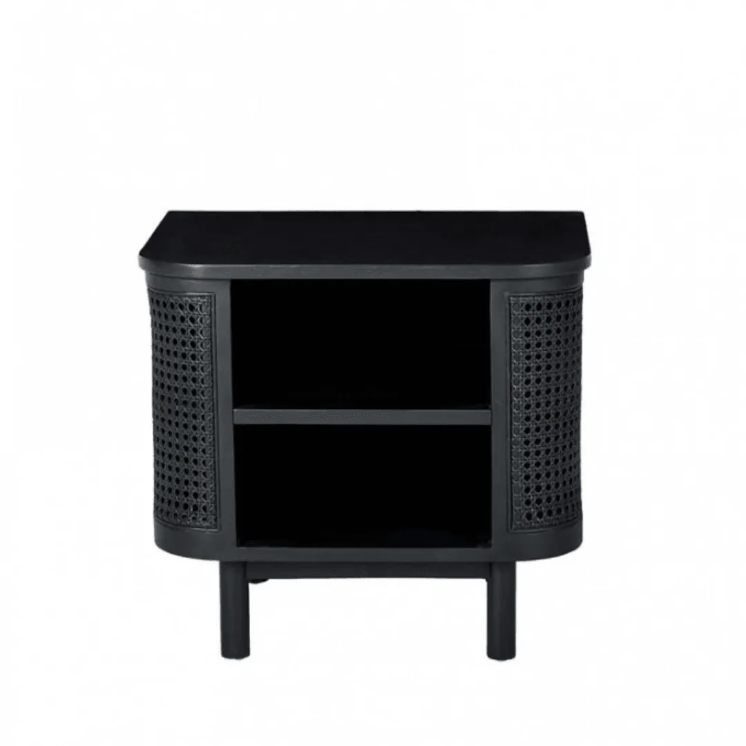 Willow Curve Bedside Table | Ebony